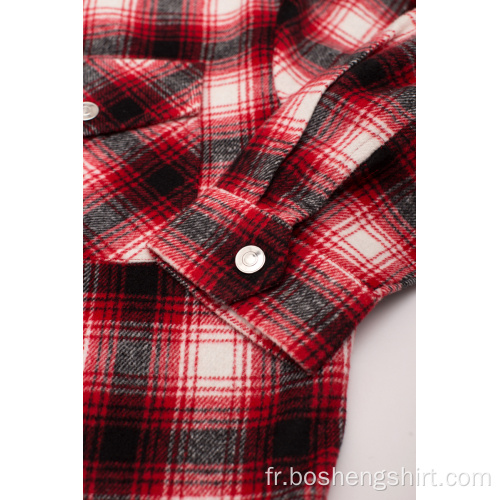 Chemise en flanelle épaisse pour hommes à carreaux d&#39;hiver en gros